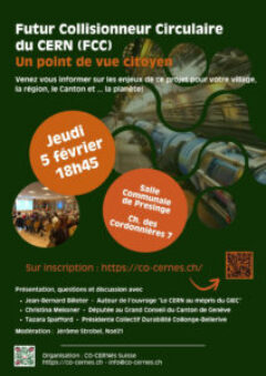 Futur Collisionneur Circulaire du CERN (FCC) – Un point de vue citoyen