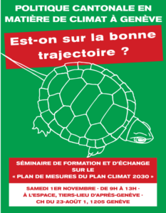 Seminaire: Politique cantonale en matière de climat Genève - Est-on sur la bonne trajectoire ?